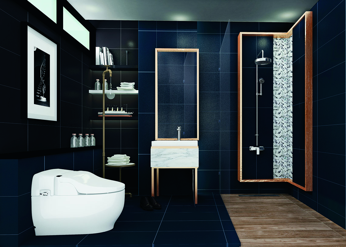 ห้องน้ำ รูปแบบ Luxury สไตล์ Modern ในแบบห้องน้ำโทนสีเข้ม