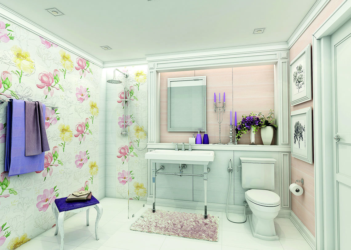 ภาพ แบบห้องน้ำ ไอเดียแต่งห้องน้ำ สไตล์สวนดอกไม้